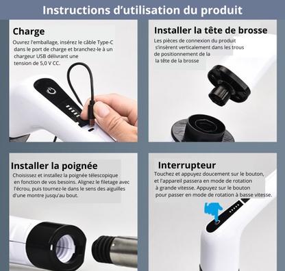 Brosse Nettoyante Électrique 7-en-1 : Votre Allié Propreté Ultime