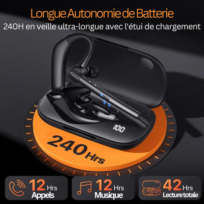 Oreillette Bluetooth Professionnelle HD avec Micro